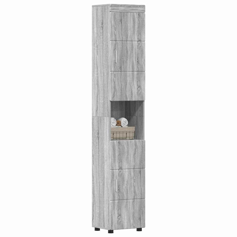 Badkamerkastenset TULUM Grijs Sonoma 37 x 31,5 x 203 cm