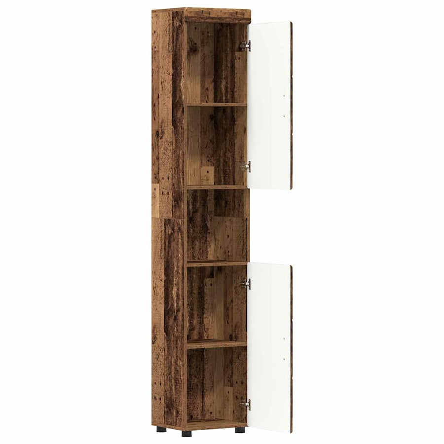 Badkamerkastenset TULUM Oudhout 37 x 31,5 x 203 cm Bewerkt hout