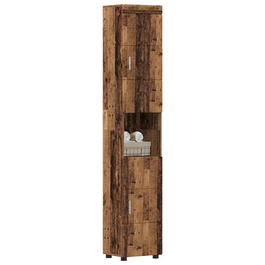 Badkamerkastenset TULUM Oudhout 37 x 31,5 x 203 cm Bewerkt hout