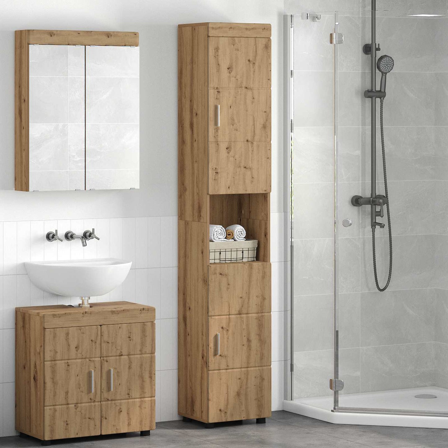 Badkamerkastenset TULUM Artisan Eiken 37 x 31,5 x 203 cm