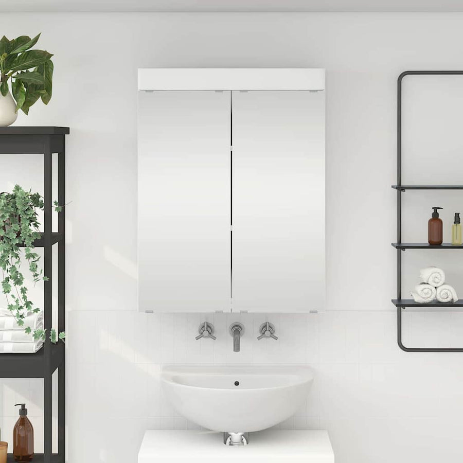 Badkamer spiegelkast TULUM Wit 60 x 16,5 x 78 cm Bewerkt hout