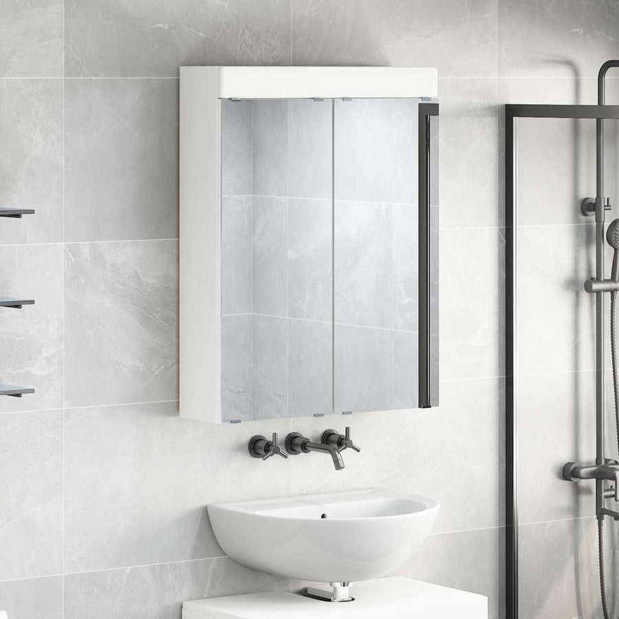 Badkamer spiegelkast TULUM Wit 60 x 16,5 x 78 cm Bewerkt hout