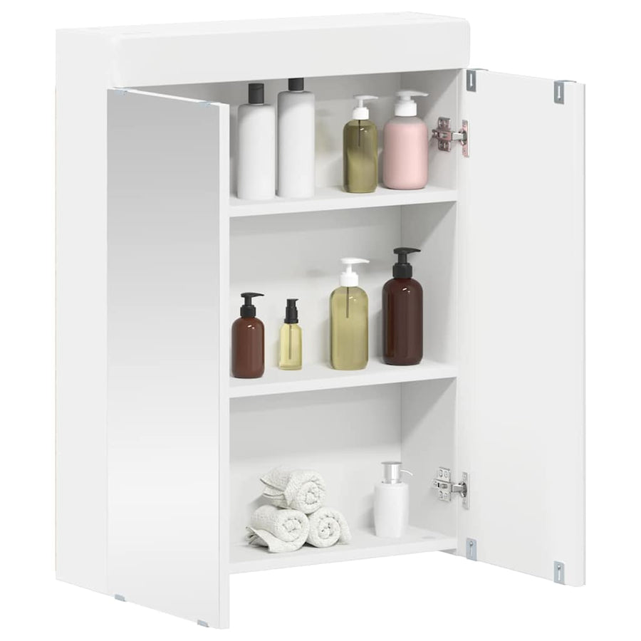 Badkamer spiegelkast TULUM Wit 60 x 16,5 x 78 cm Bewerkt hout
