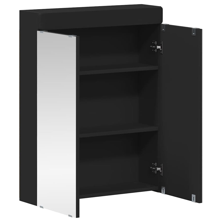 Badkamer spiegelkast TULUM Zwart 60 x 16,5 x 78 cm Bewerkt hout