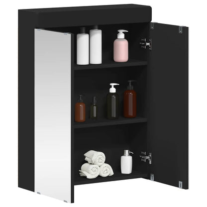 Badkamer spiegelkast TULUM Zwart 60 x 16,5 x 78 cm Bewerkt hout