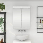 Bathroom mirror cabinet TULUM High-gloss white 60 x 16.5 x 78 cm