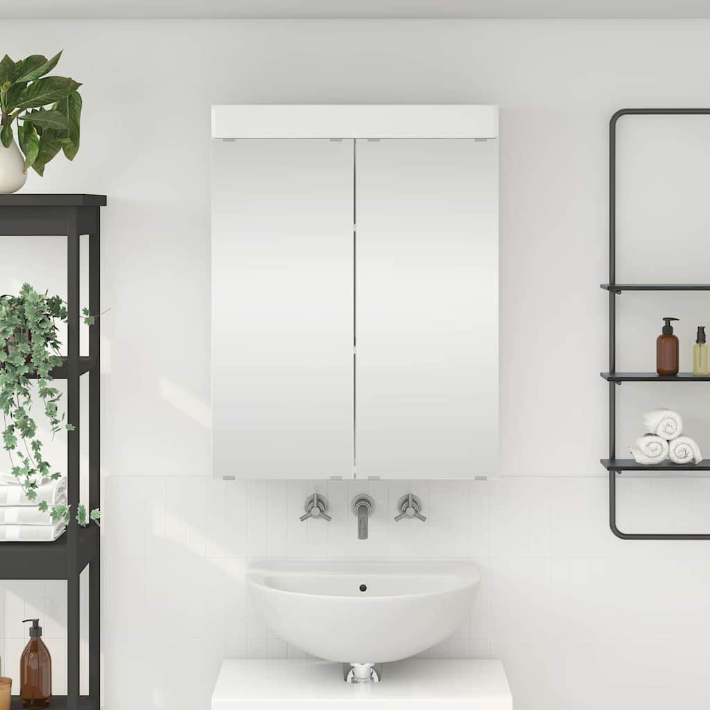 Badkamer spiegelkast TULUM Hoogglans wit 60 x 16,5 x 78 cm