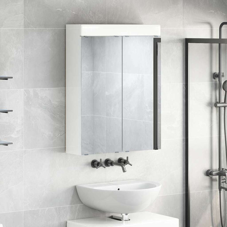 Badkamer spiegelkast TULUM Hoogglans wit 60 x 16,5 x 78 cm