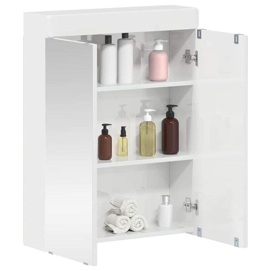 Badkamer spiegelkast TULUM Hoogglans wit 60 x 16,5 x 78 cm