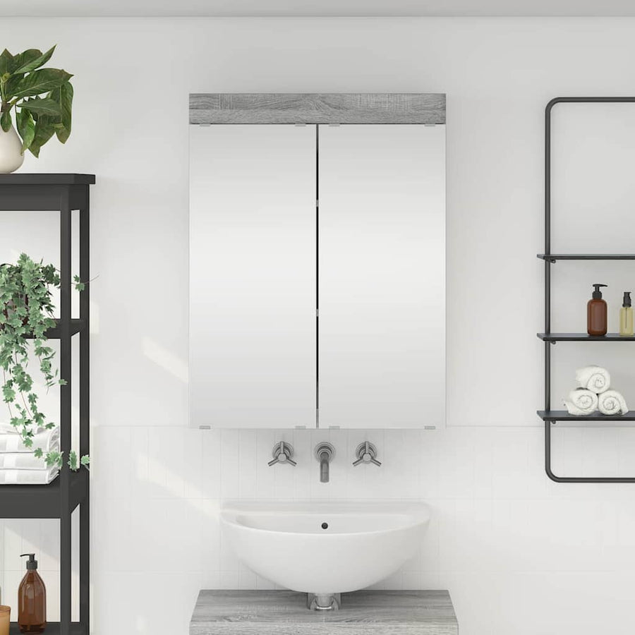 Badkamer spiegelkast TULUM Grijs Sonoma 60 x 16,5 x 78 cm