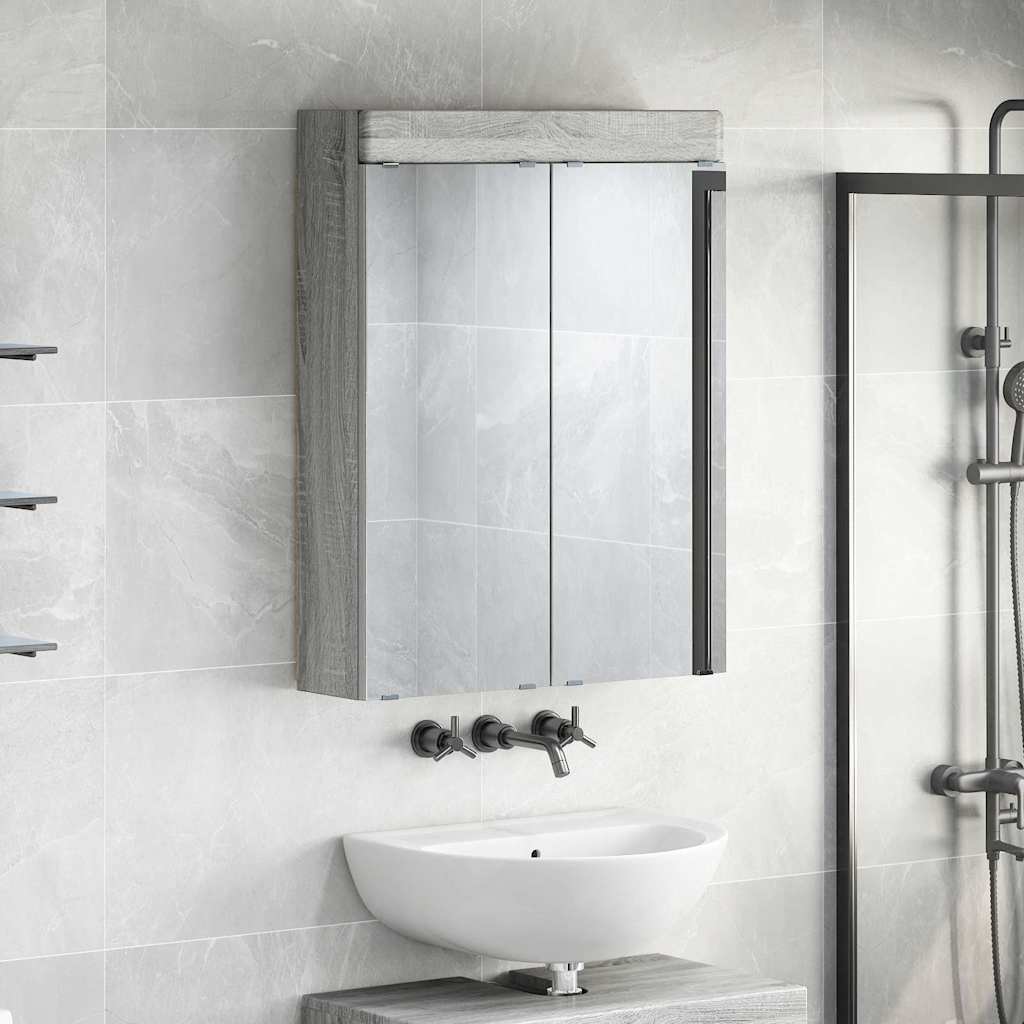 Badkamer spiegelkast TULUM Grijs Sonoma 60 x 16,5 x 78 cm