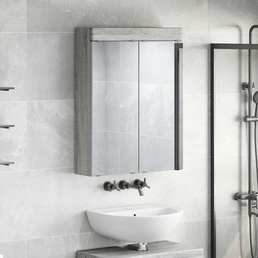 Badkamer spiegelkast TULUM Grijs Sonoma 60 x 16,5 x 78 cm