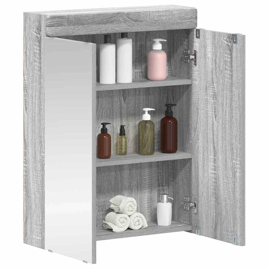 Badkamer spiegelkast TULUM Grijs Sonoma 60 x 16,5 x 78 cm