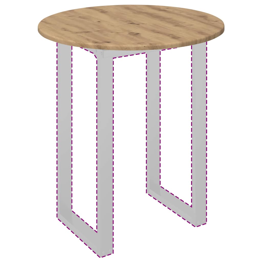 Tafelblad artisanaal eikenkleurig 60 x 60 x 1,5 cm Bewerkt hout