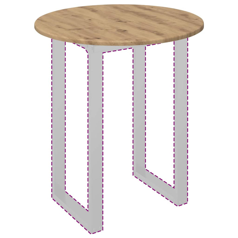 Tafelblad artisanaal eikenkleurig 60 x 60 x 1,5 cm Bewerkt hout