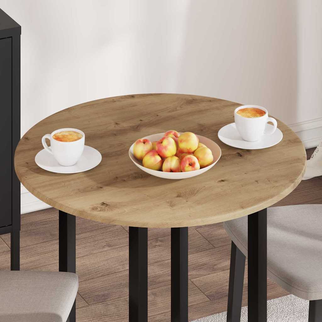 Tafelblad artisanaal eikenkleurig 70 x 70 x 1,5 cm Bewerkt hout