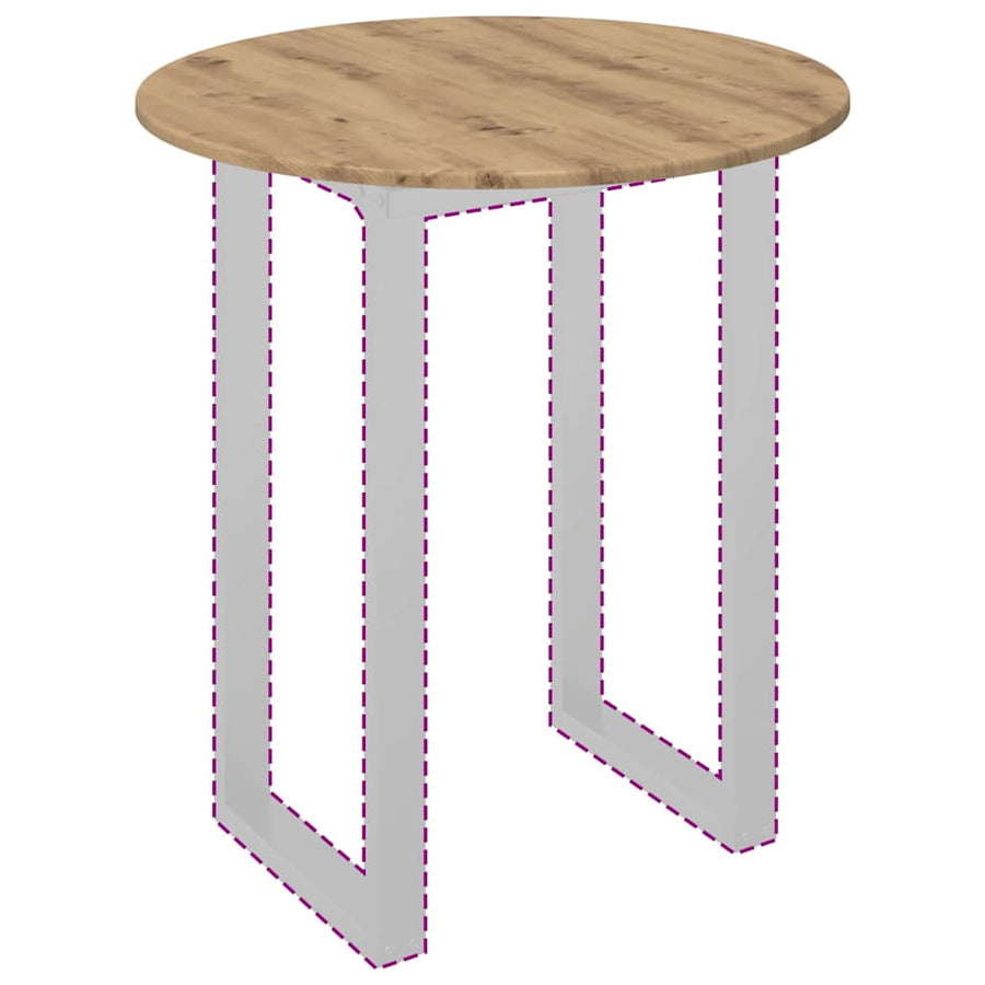 Tafelblad artisanaal eikenkleurig 70 x 70 x 1,5 cm Bewerkt hout