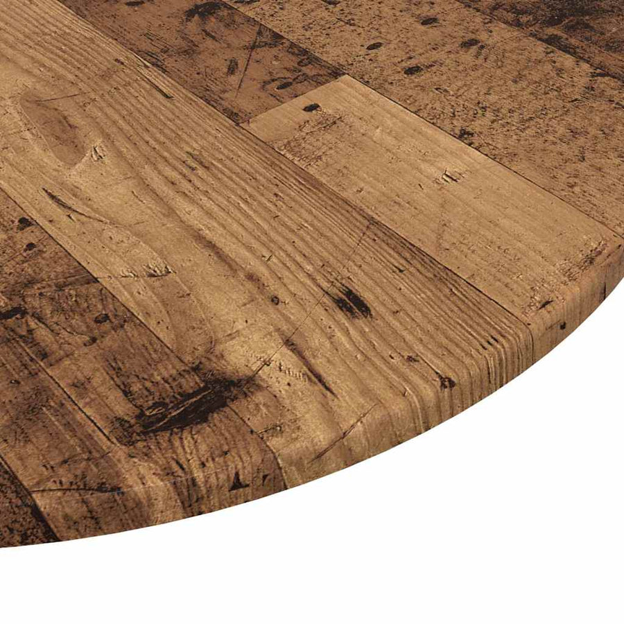 Tafelblad Ø 80 x 1,5 cm Rond Bewerkt hout Oud hout