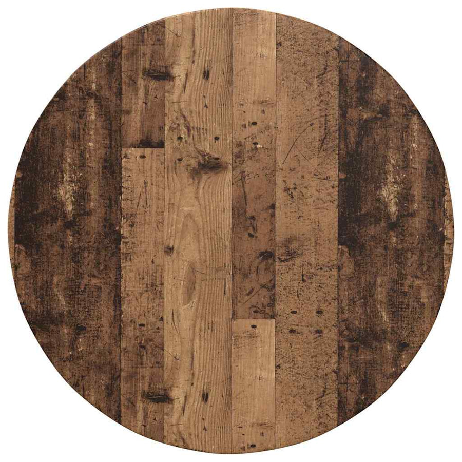 Tafelblad Ø 80 x 1,5 cm Rond Bewerkt hout Oud hout