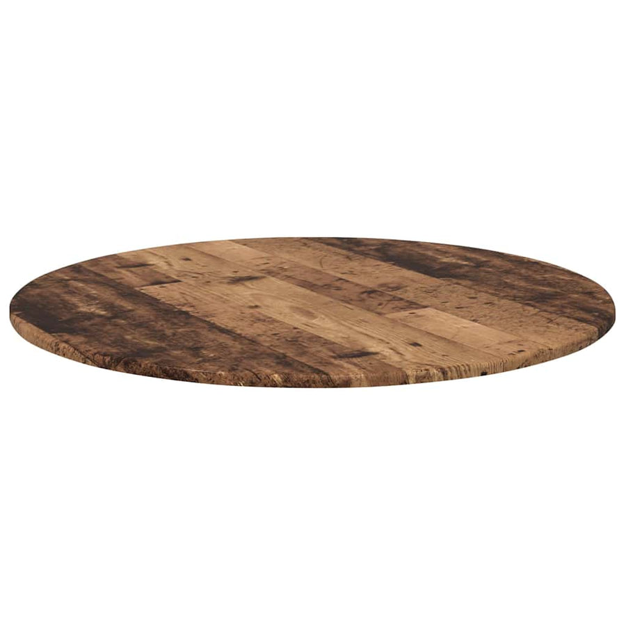 Tafelblad Ø 80 x 1,5 cm Rond Bewerkt hout Oud hout