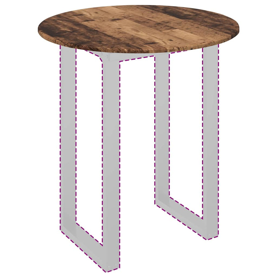 Tafelblad Ø 80 x 1,5 cm Rond Bewerkt hout Oud hout