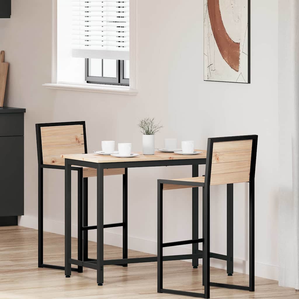 Tafel Naturel 100 x 50 x 77 cm Engineered hout en staal