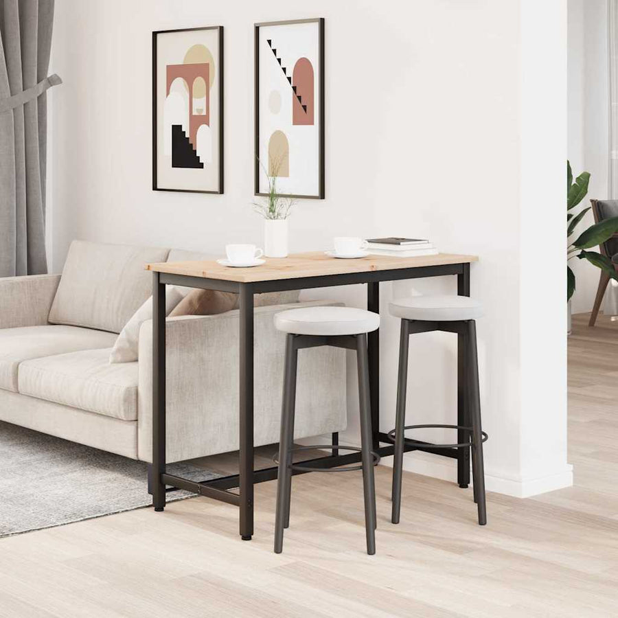 Tafel Naturel 100 x 50 x 77 cm Engineered hout en staal