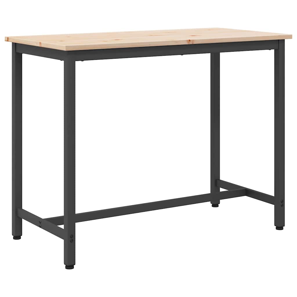 Tafel Naturel 100 x 50 x 77 cm Engineered hout en staal