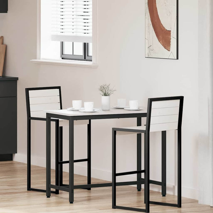 Tafel Wit 100 x 50 x 77 cm Engineered hout en staal