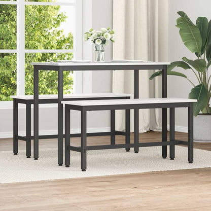 Eetbank 2 pcs Wit 100 x 32,5 x 49 cm Massief grenenhout