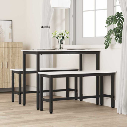 Eetbank 2 pcs Wit 100 x 32,5 x 49 cm Massief grenenhout