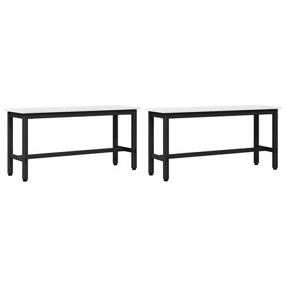 Eetbank 2 pcs Wit 100 x 32,5 x 49 cm Massief grenenhout