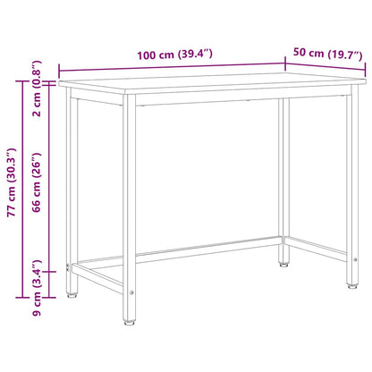 Tafel Wit 100 x 50 x 77 cm Engineered hout en staal
