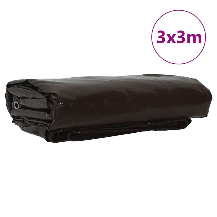 Zeil 650g / m² Bruin 3 x 3 m Canvas met PVC-coating