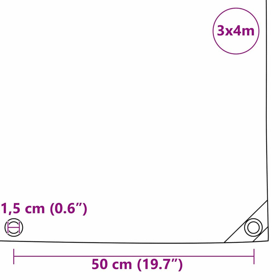 Zeil 650g / m² Bruin 3 x 4 m Canvas met PVC-coating