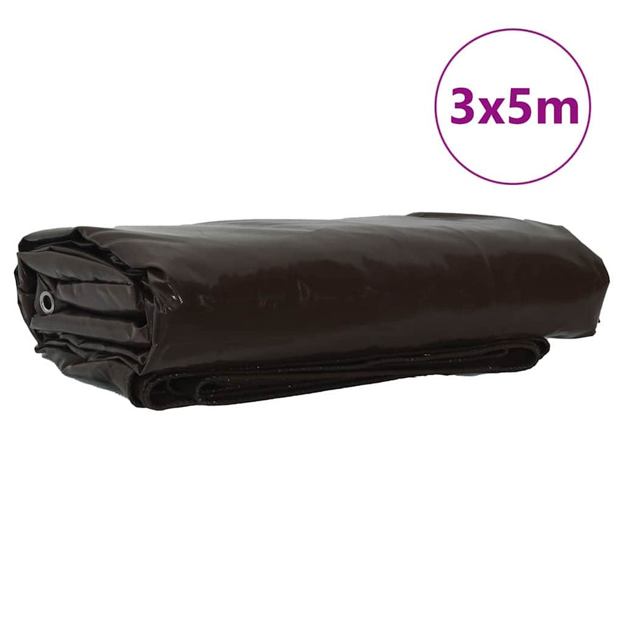 Zeil 650g / m² Bruin 3 x 5 m Canvas met PVC-coating