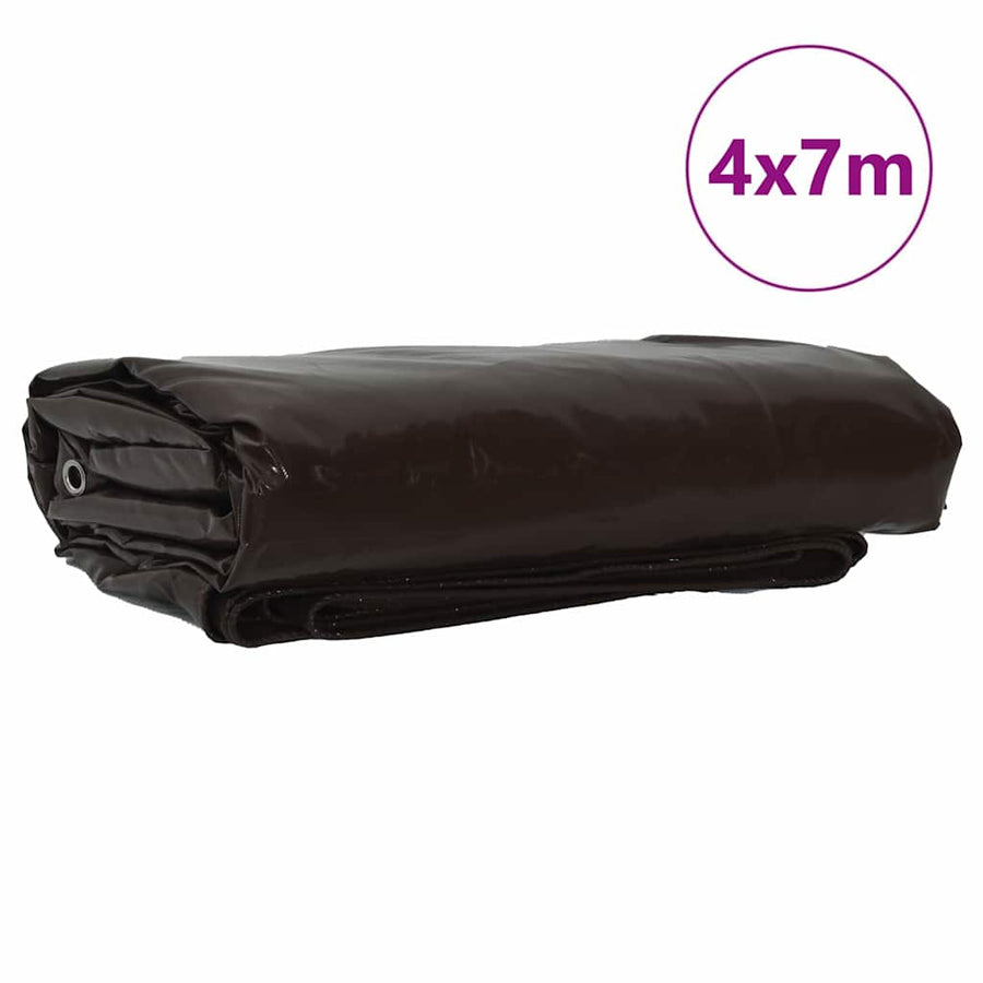 Zeil 650g / m² Bruin 4 x 7 m Canvas met PVC-coating