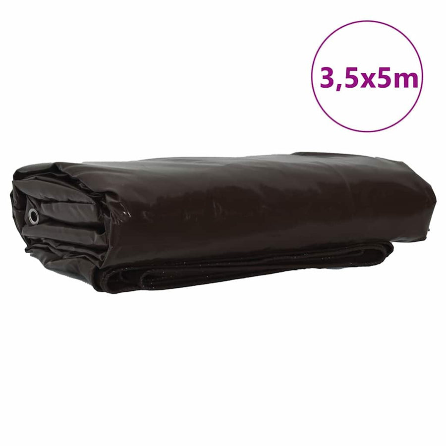 Zeil 650g / m² Bruin 3,5 x 5 m Canvas met PVC-coating