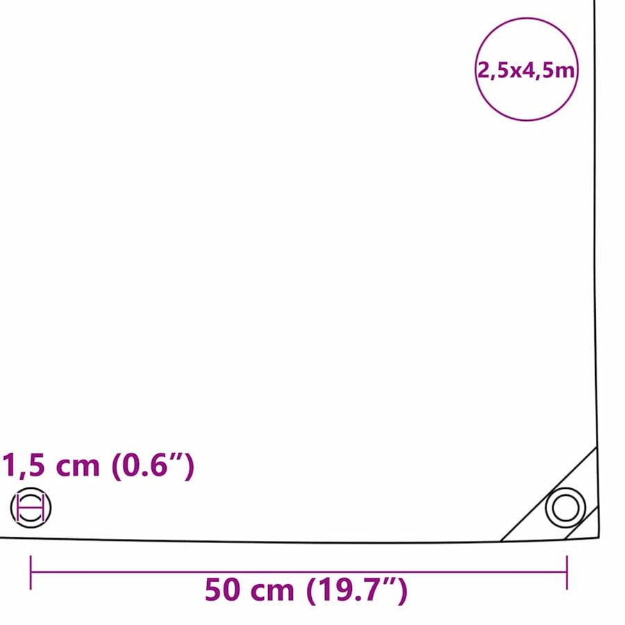 Zeil 650g / m² Bruin 2,5 x 4,5 m Canvas met PVC-coating