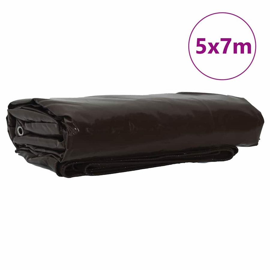 Zeil 650g / m² Bruin 5 x 7 m Canvas met PVC-coating