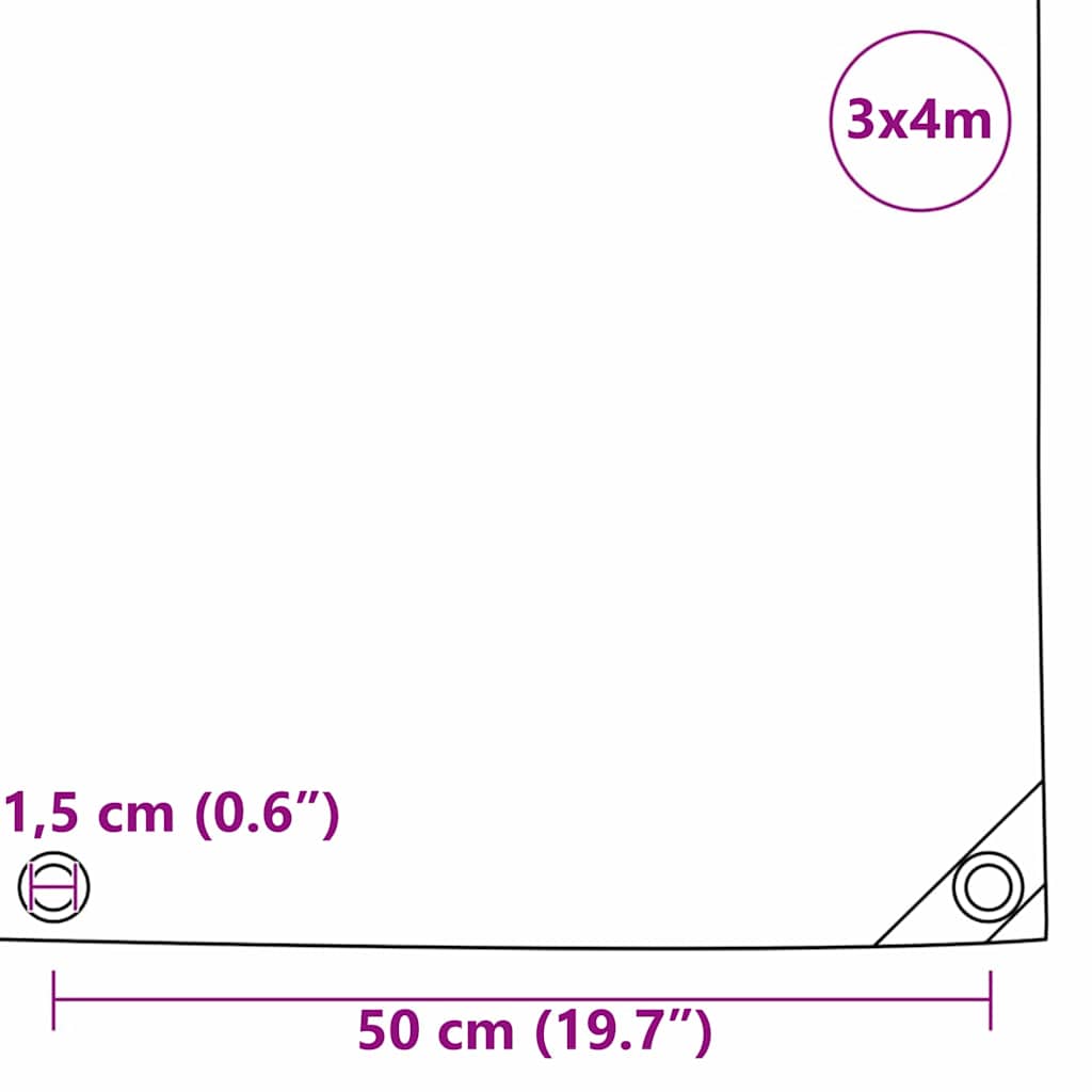 Zeil 650g / m² Beige 3 x 4 m Canvas met PVC-coating