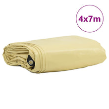 Zeil 650g / m² Beige 4 x 7 m Canvas met PVC-coating