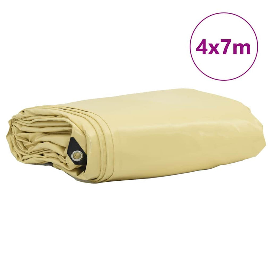 Zeil 650g / m² Beige 4 x 7 m Canvas met PVC-coating