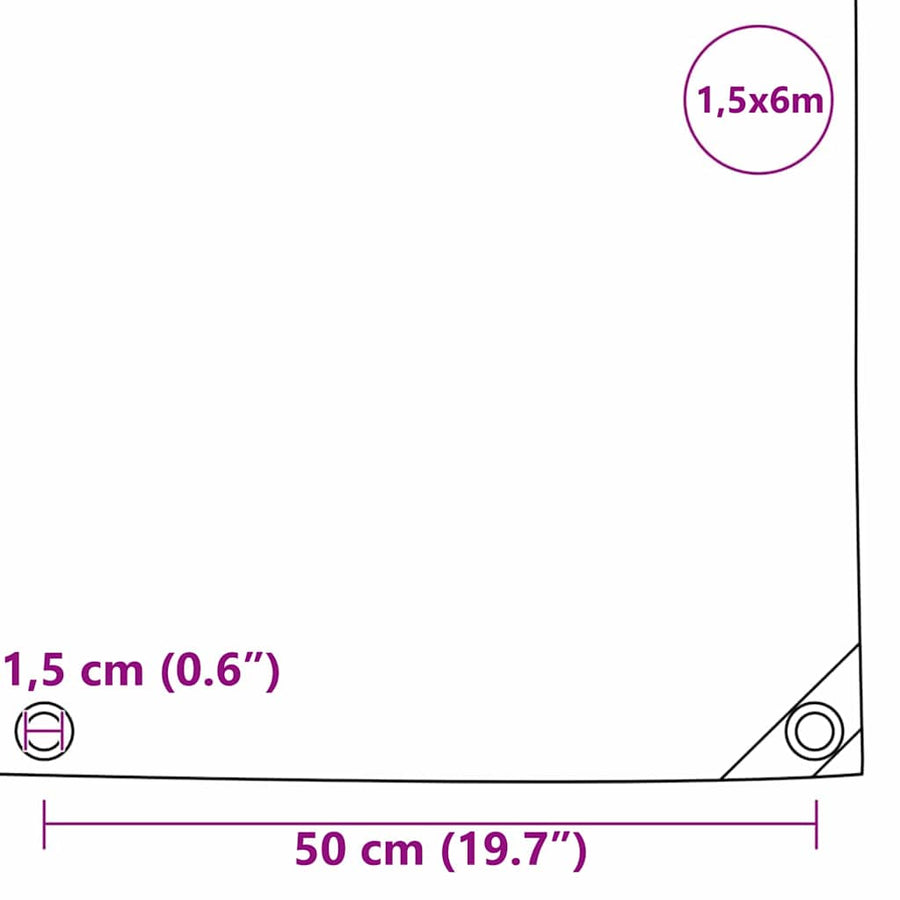 Zeil 650g / m² Beige 1,5 x 6 m Canvas met PVC-coating