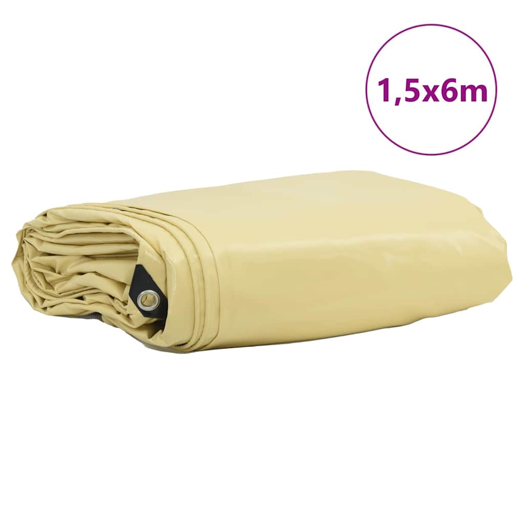 Zeil 650g / m² Beige 1,5 x 6 m Canvas met PVC-coating