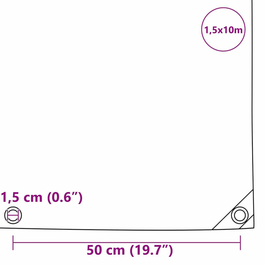 Zeil 650g / m² Beige 1,5 x 10 m Canvas met PVC-coating