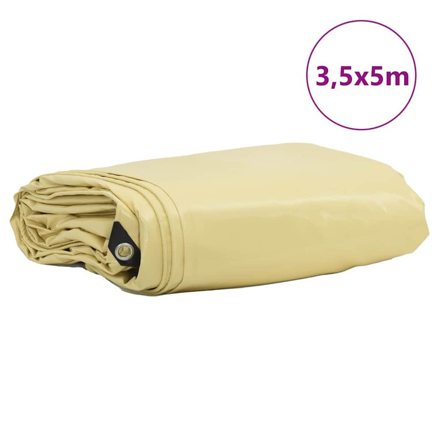 Zeil 650g / m² Beige 3,5 x 5 m Canvas met PVC-coating