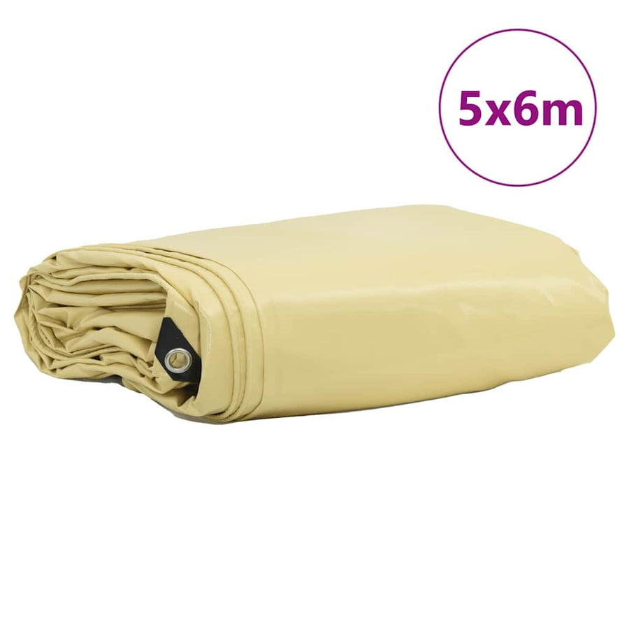 Zeil 650g / m² Beige 5 x 6 m Canvas met PVC-coating