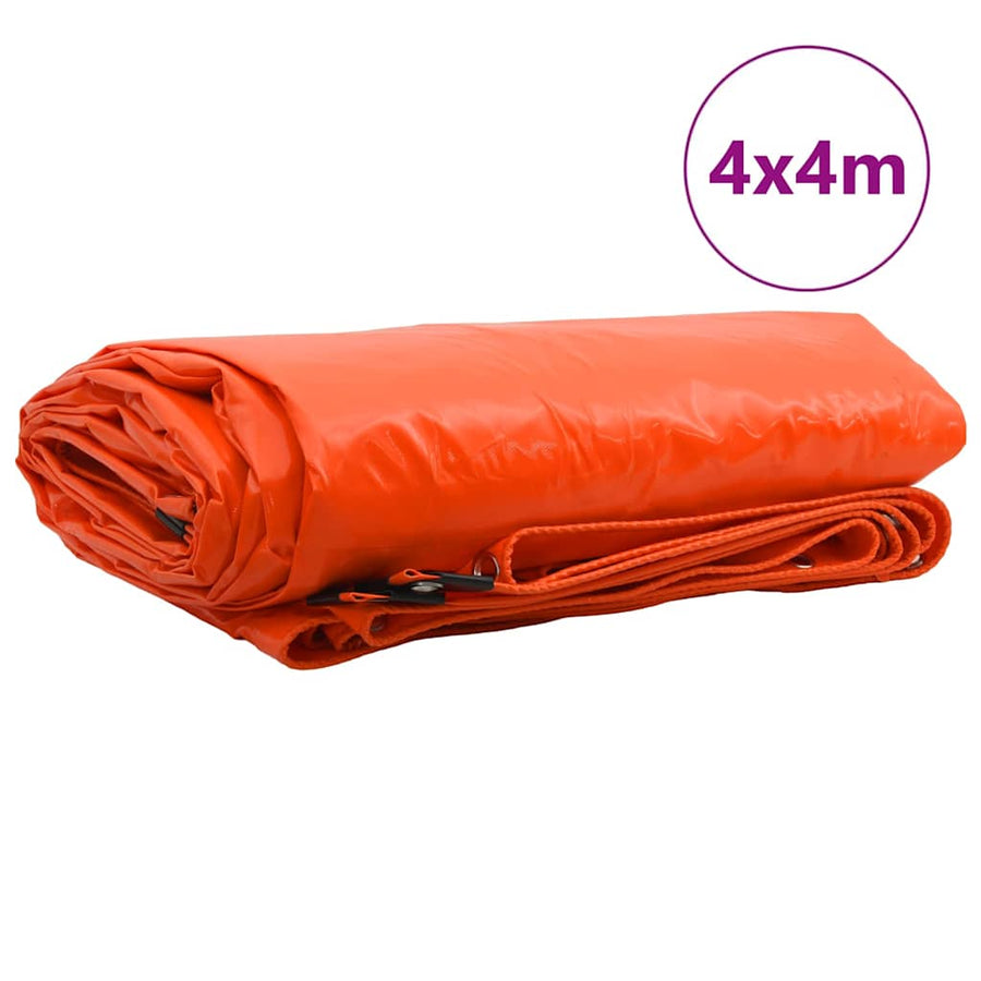 Zeil 650g / m² Oranje 4 x 4 m Canvas met PVC-coating
