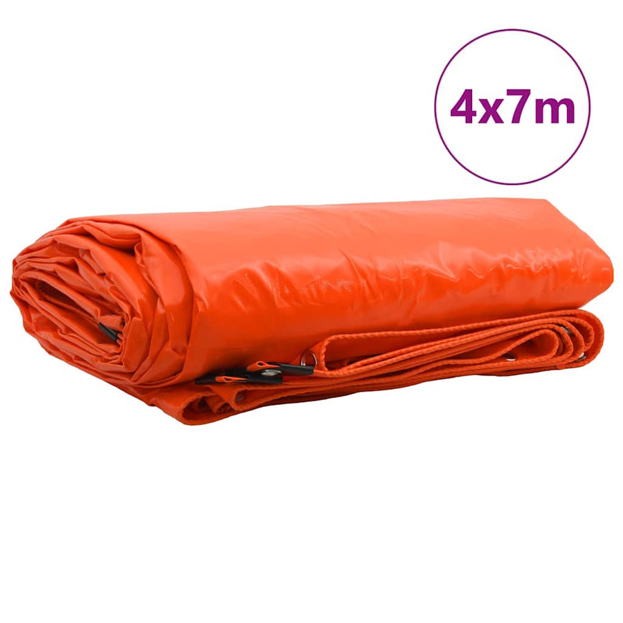 Zeil 650g / m² Oranje 4 x 7 m Canvas met PVC-coating